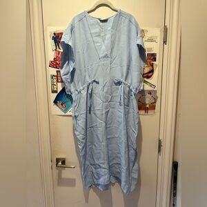 & Other Stories Sky Blue V-Neck Dress